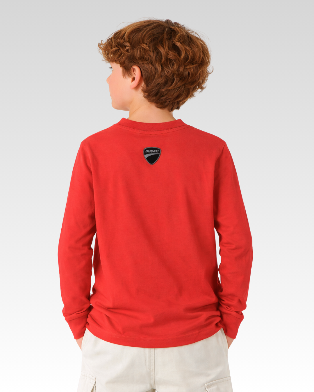 Red Regular Fit LONG SLEEVE ROUND-NECK