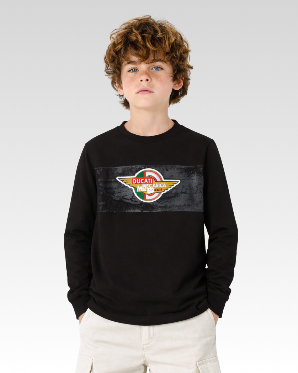 Black Regular Fit LONG SLEEVE ROUND-NECK