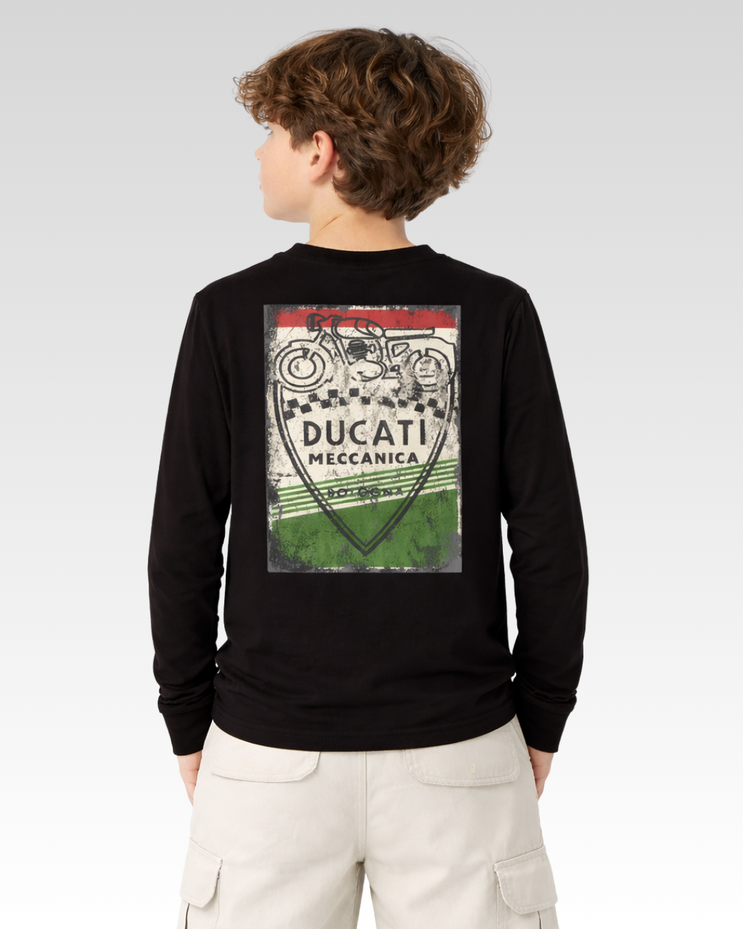 Black Regular Fit LONG SLEEVE ROUND-NECK