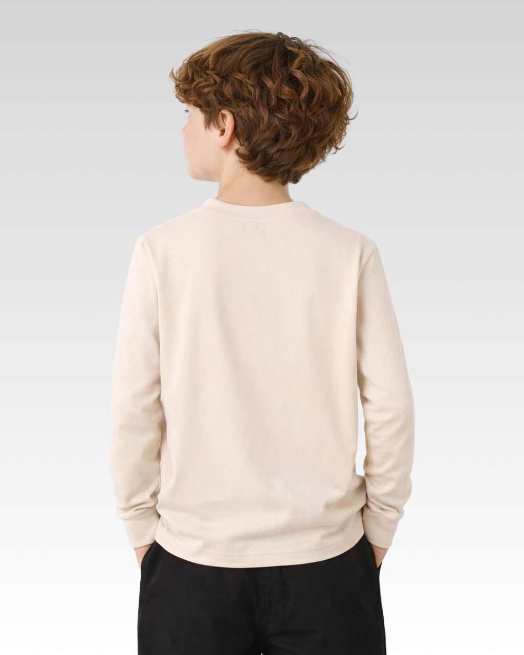 Cream Regular Fit LONG SLEEVE ROUND-NECK