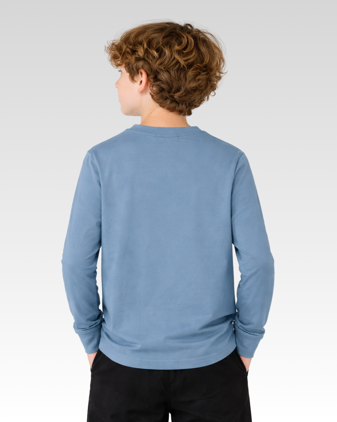 Petrol Blue Regular Fit LONG SLEEVE ROUND-NECK