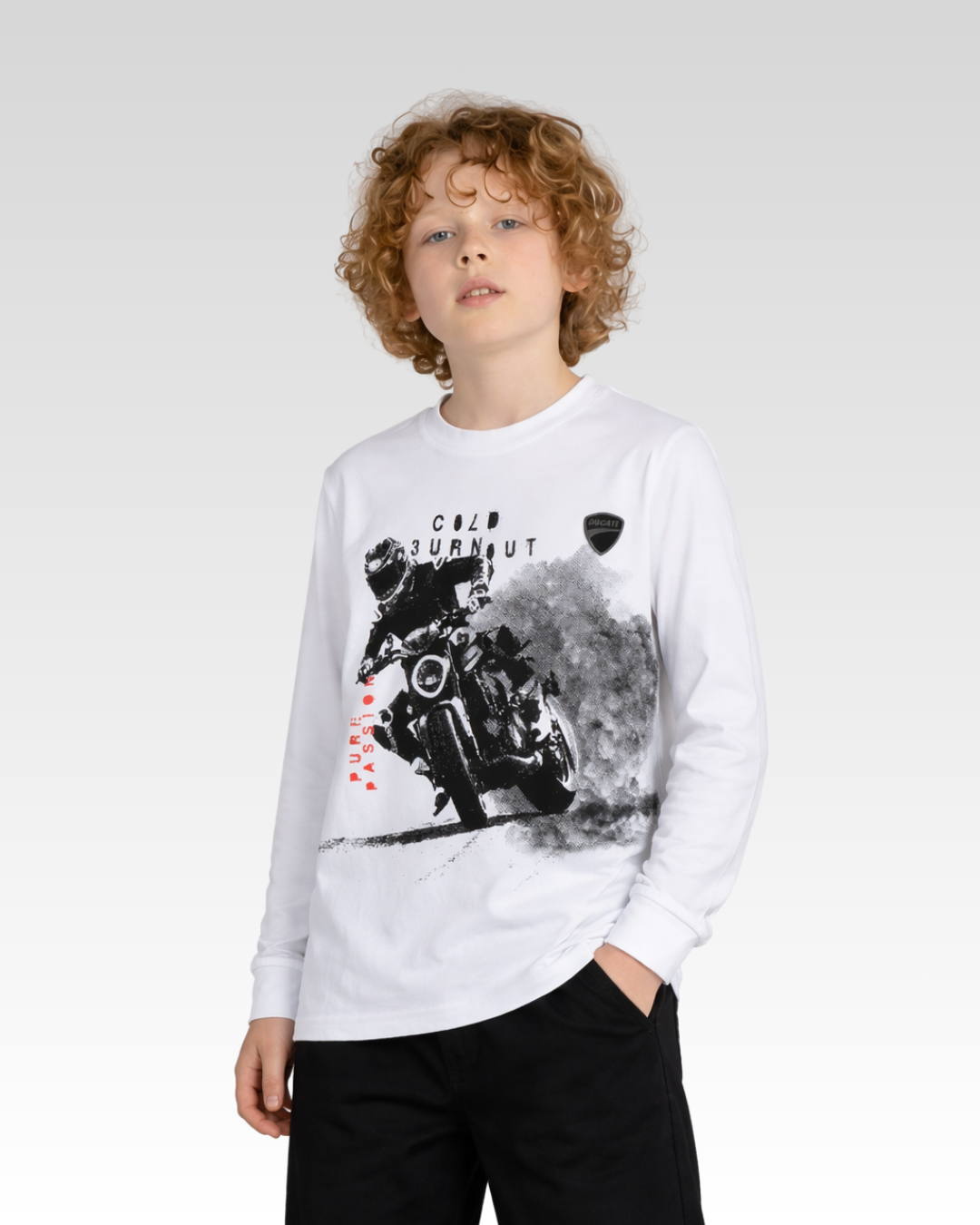 White Regular Fit LONG SLEEVE ROUND-NECK