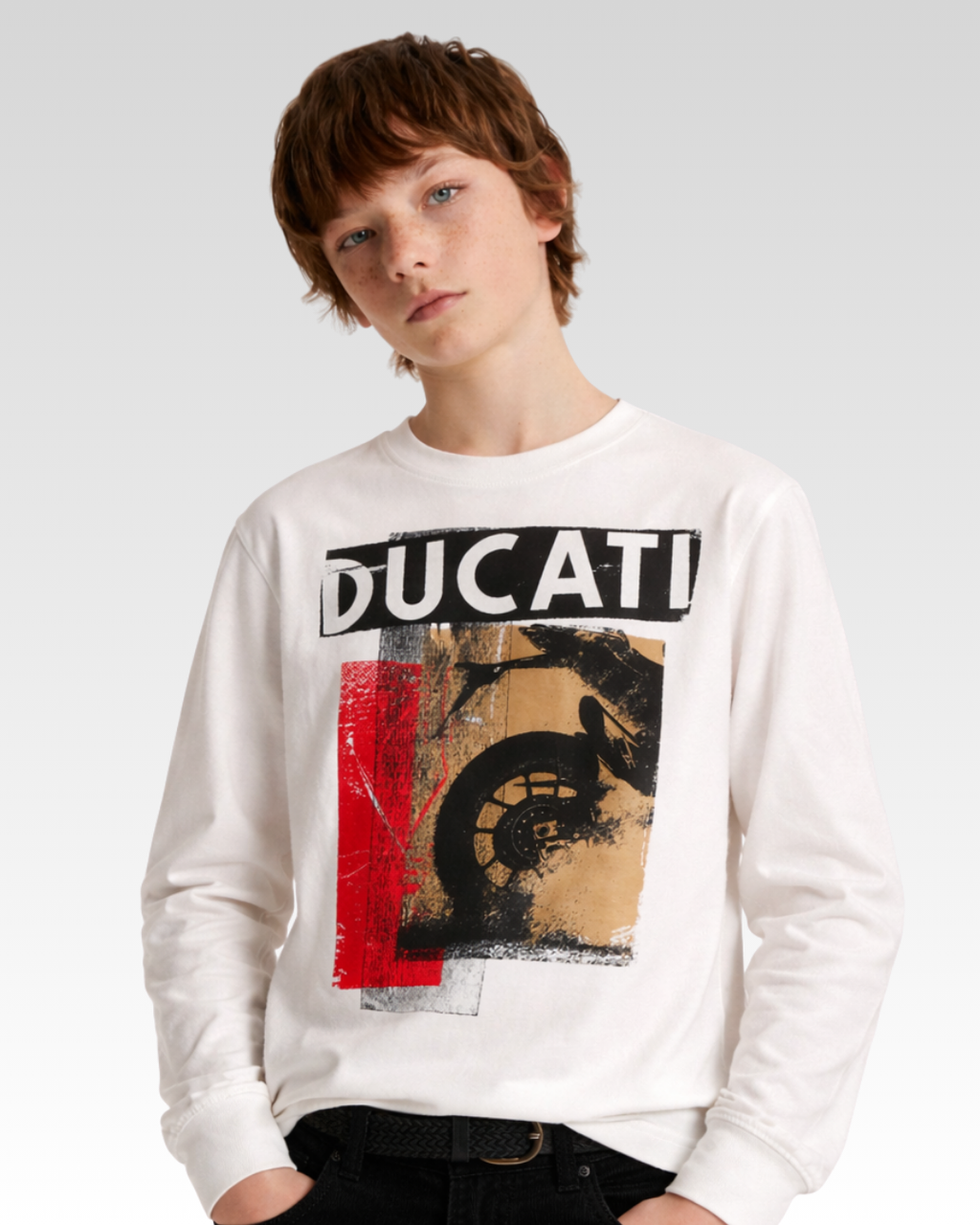 Cream Regular Fit Long Sleeve T-shirt