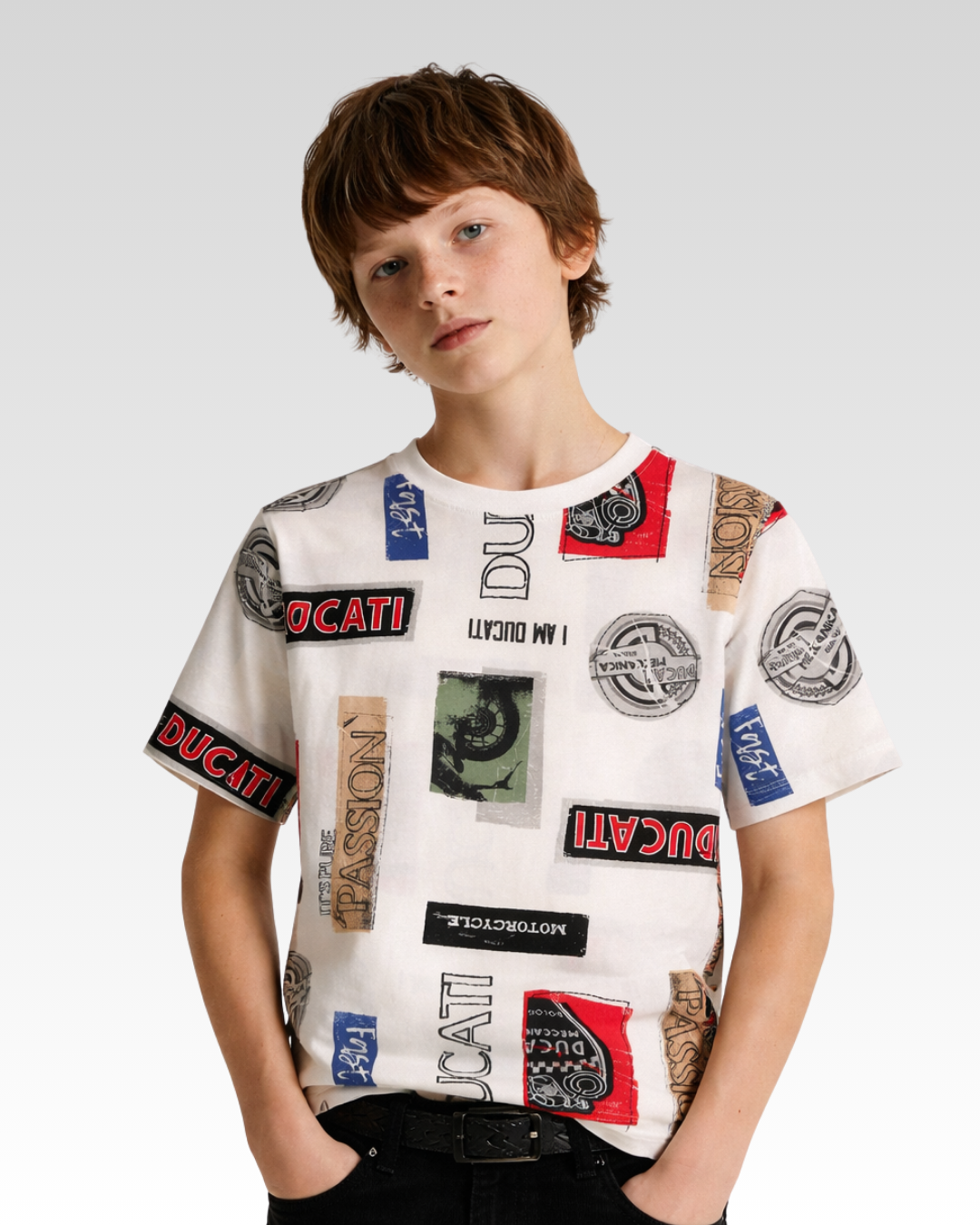 Off-White Multicolour Print Regular Fit T-Shirt