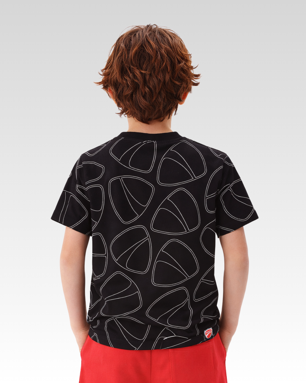 Black with Red Logo Regular Fit T-Shirt