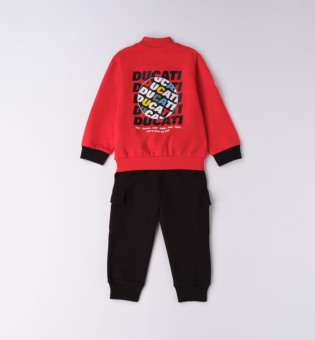 Red Regular Fit TWO PIECES JOGGING SUIT