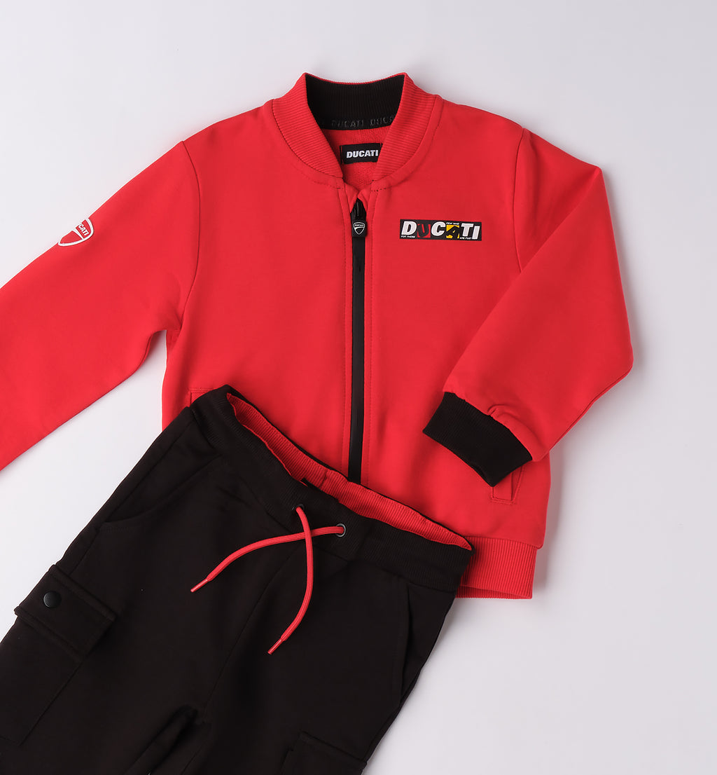 Red Regular Fit TWO PIECES JOGGING SUIT
