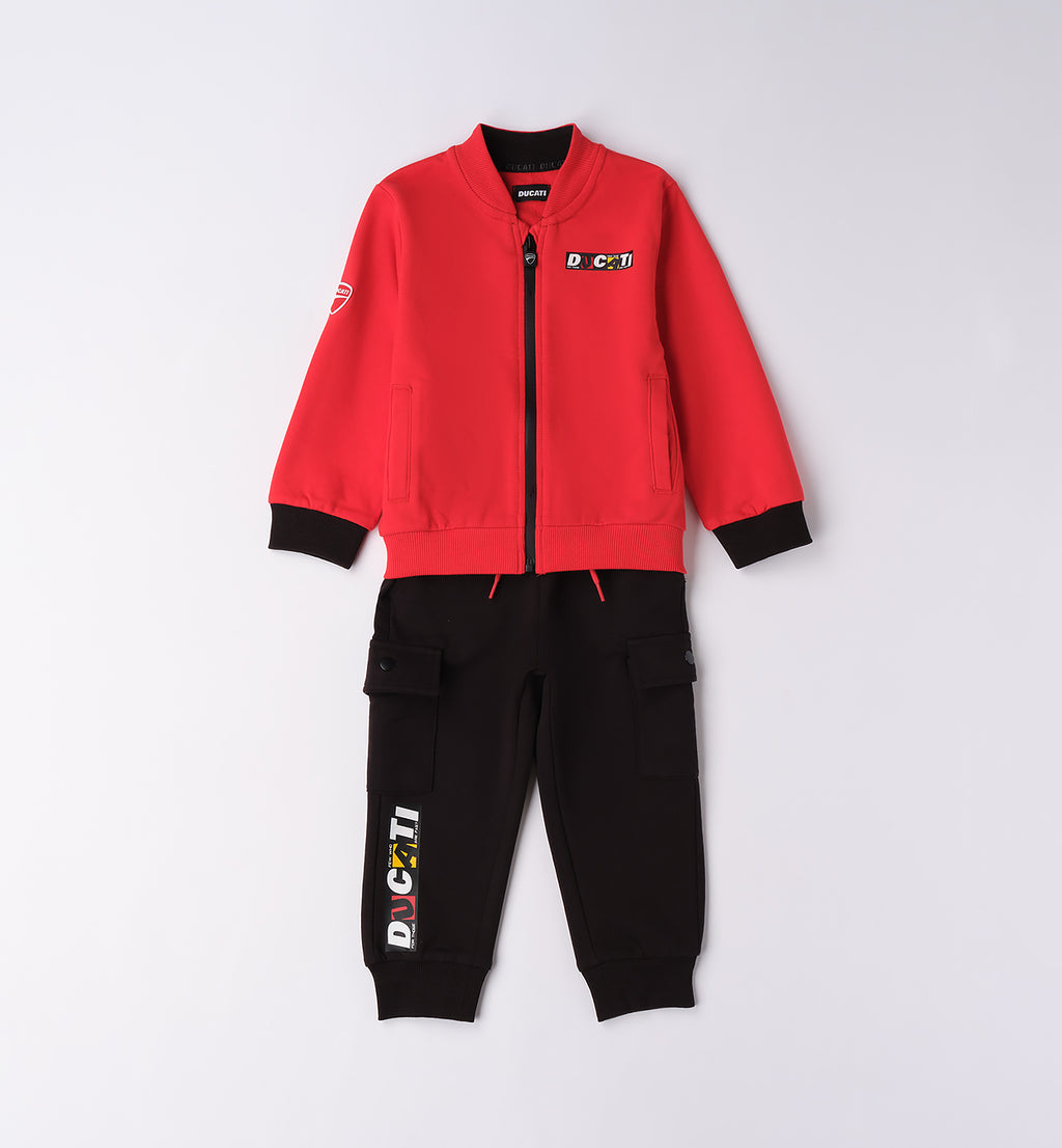 Red Regular Fit TWO PIECES JOGGING SUIT