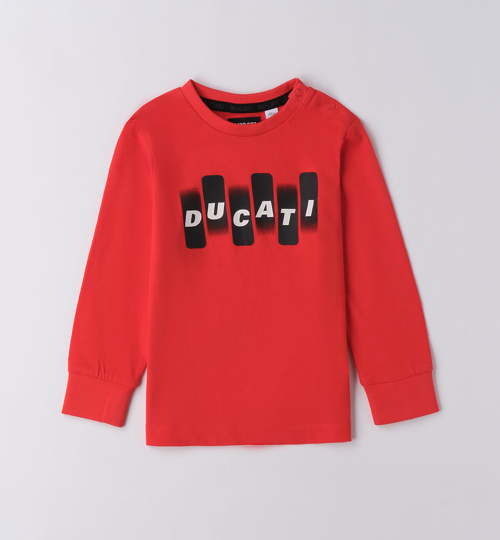 Red Regular Fit LONG SLEEVE ROUND-NECK