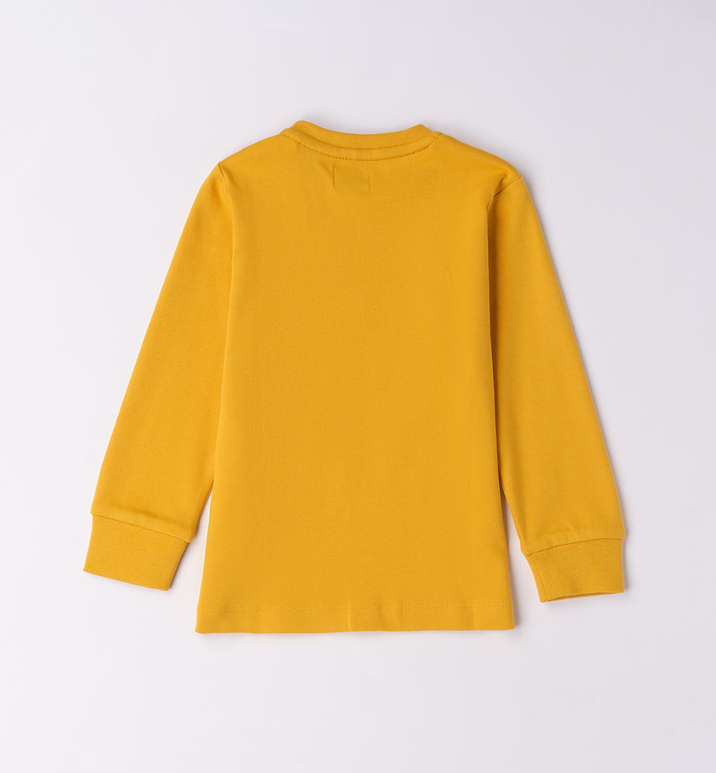 Mustard Regular Fit LONG SLEEVE ROUND-NECK