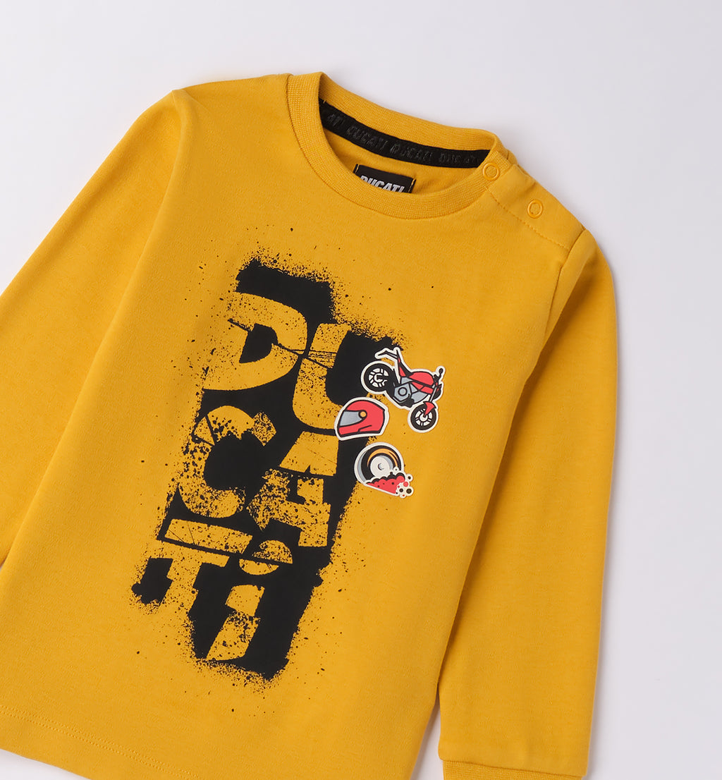 Mustard Regular Fit LONG SLEEVE ROUND-NECK