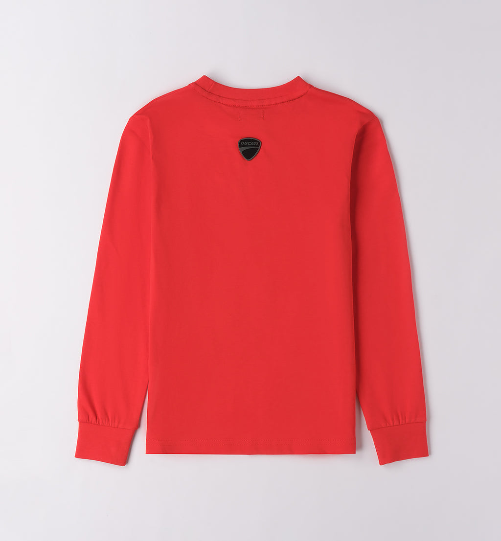 Red Regular Fit LONG SLEEVE ROUND-NECK