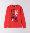 Red Regular Fit LONG SLEEVE ROUND-NECK