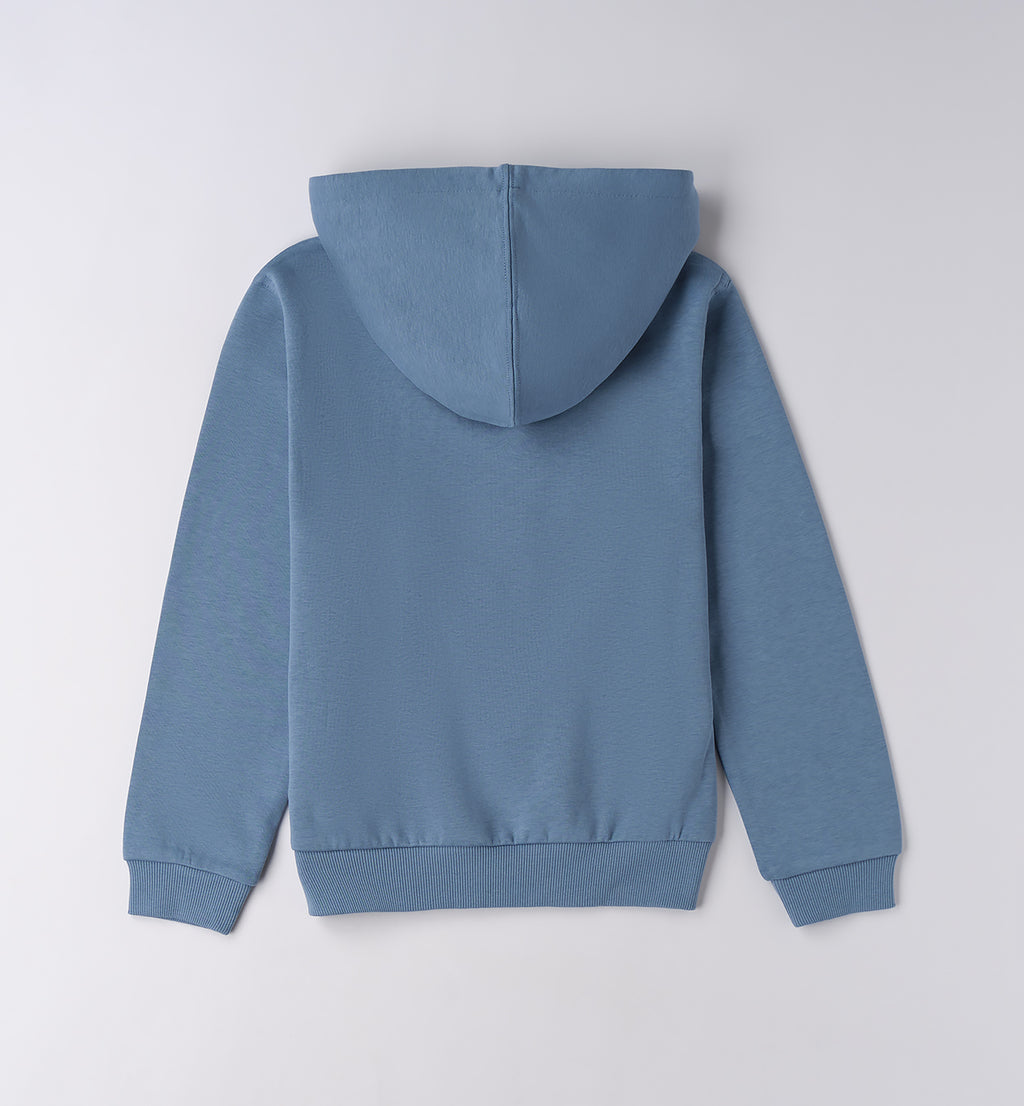 Petrol Blue Regular Fit CLOSED SWEATER WITH OR WITHOUT HOOD