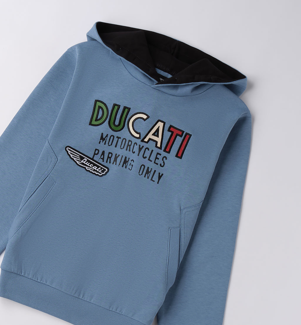 Petrol Blue Regular Fit CLOSED SWEATER WITH OR WITHOUT HOOD