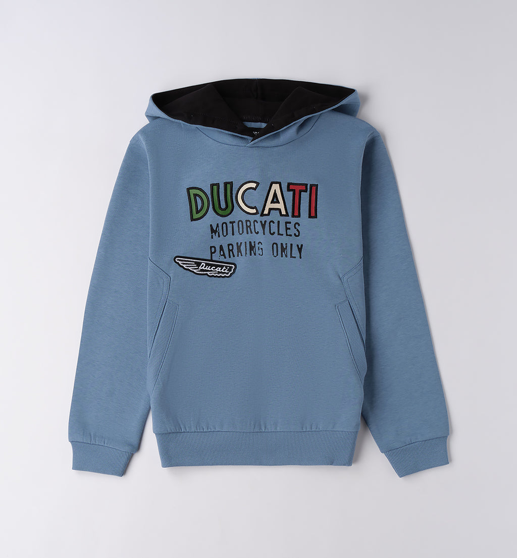 Petrol Blue Regular Fit CLOSED SWEATER WITH OR WITHOUT HOOD