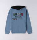 Petrol Blue Regular Fit CLOSED SWEATER WITH OR WITHOUT HOOD