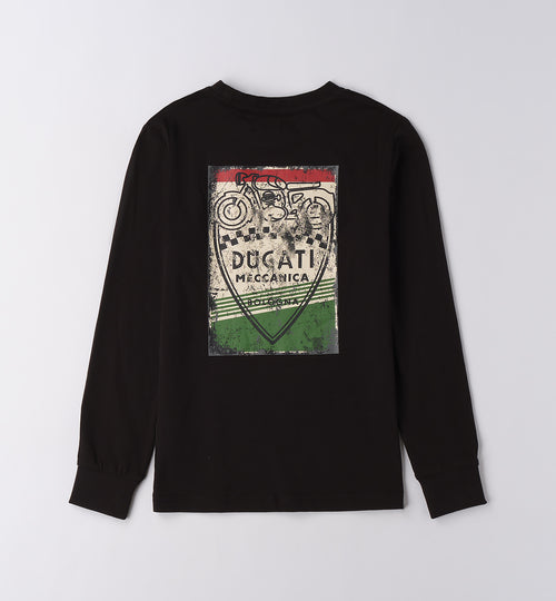 Black Regular Fit LONG SLEEVE ROUND-NECK