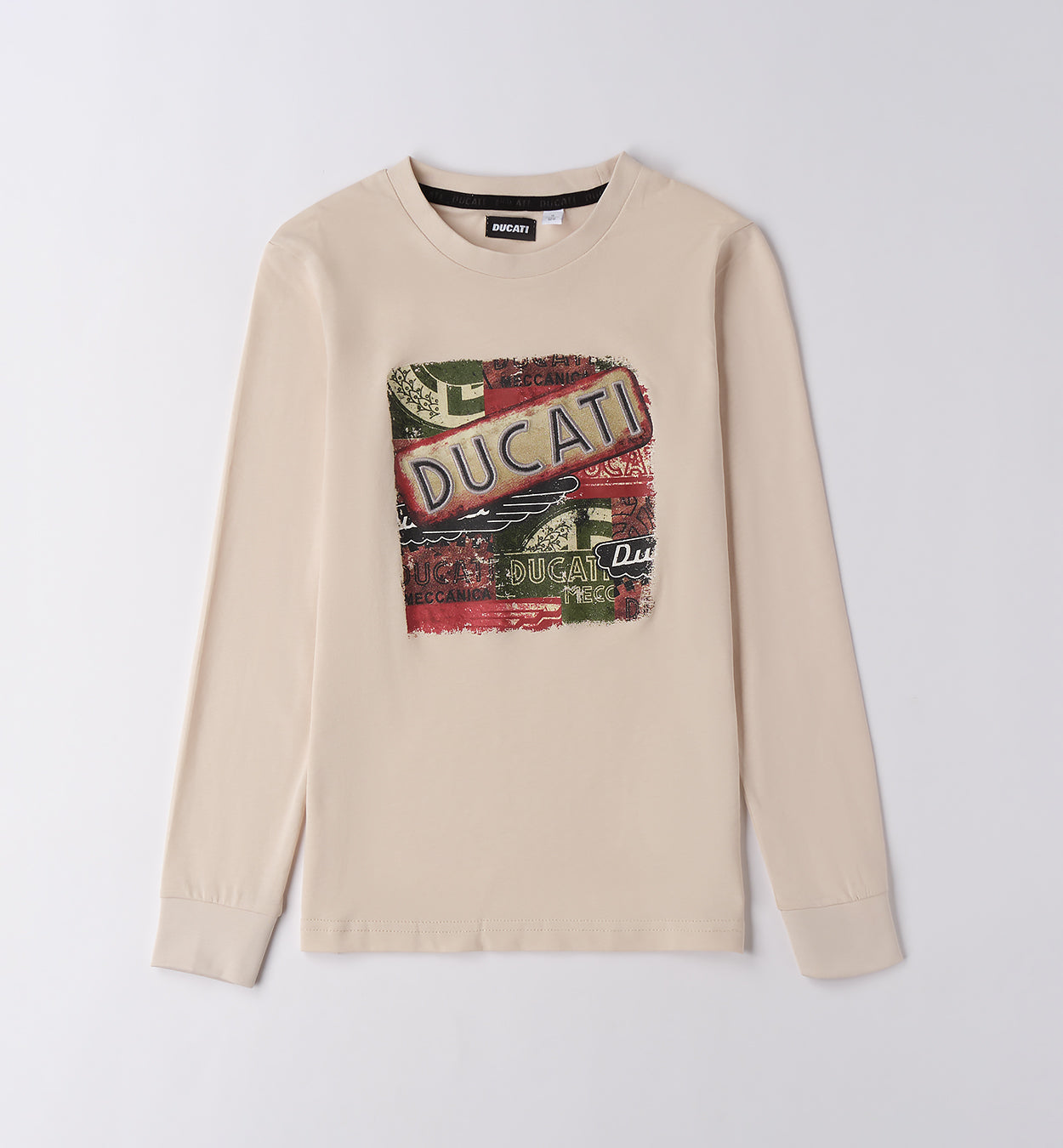 Cream Regular Fit LONG SLEEVE ROUND-NECK