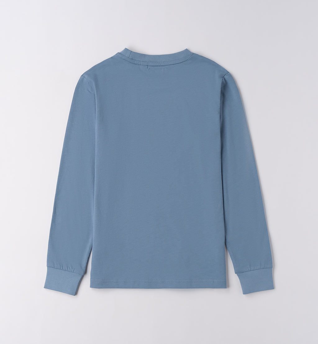 Petrol Blue Regular Fit LONG SLEEVE ROUND-NECK