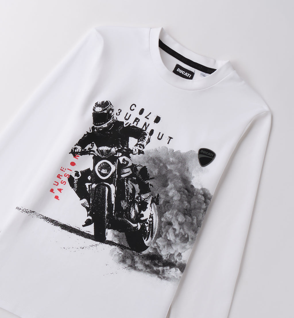 White Regular Fit LONG SLEEVE ROUND-NECK