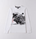 White Regular Fit LONG SLEEVE ROUND-NECK