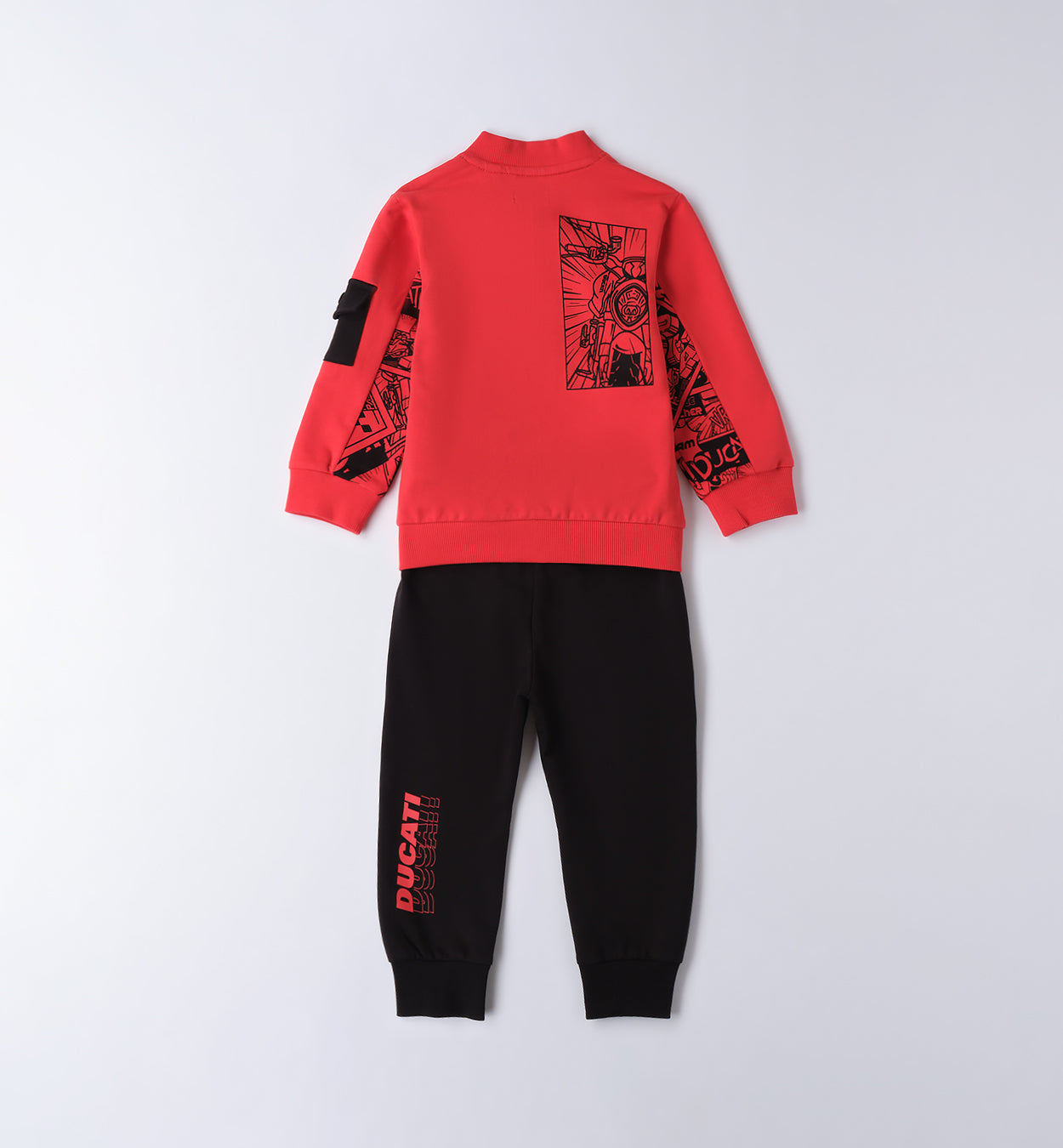 Red Regular Fit Two Pieces Jogging Suit
