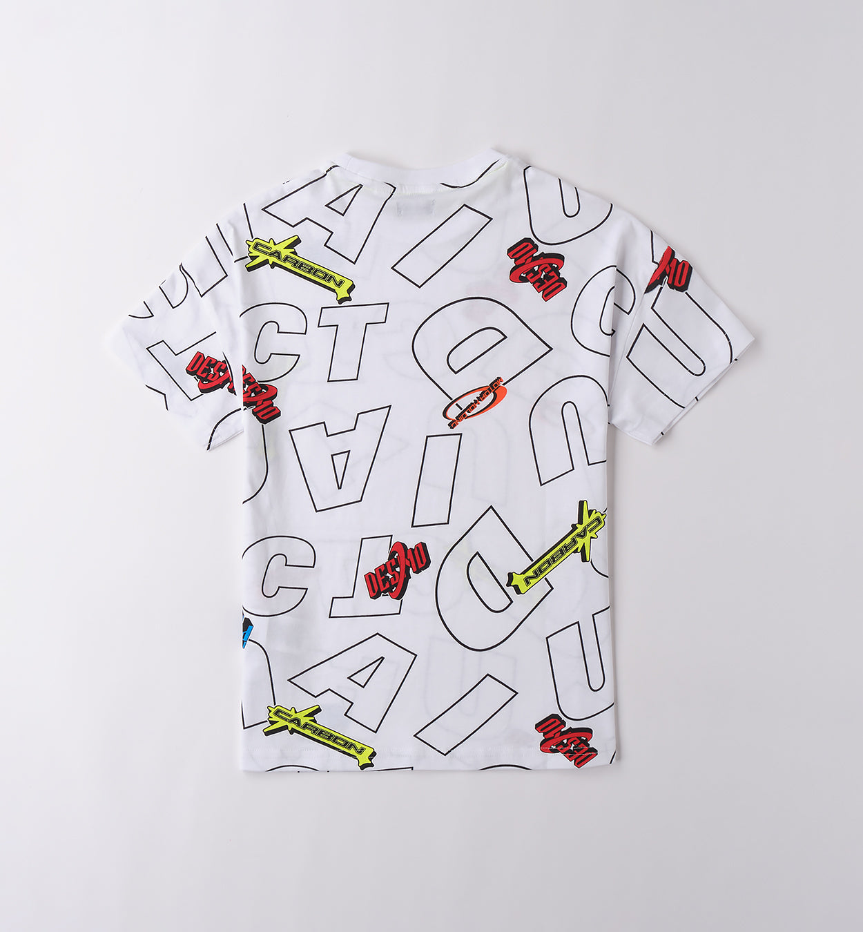 White- Multicolour Print Regular Fit T-Shirt