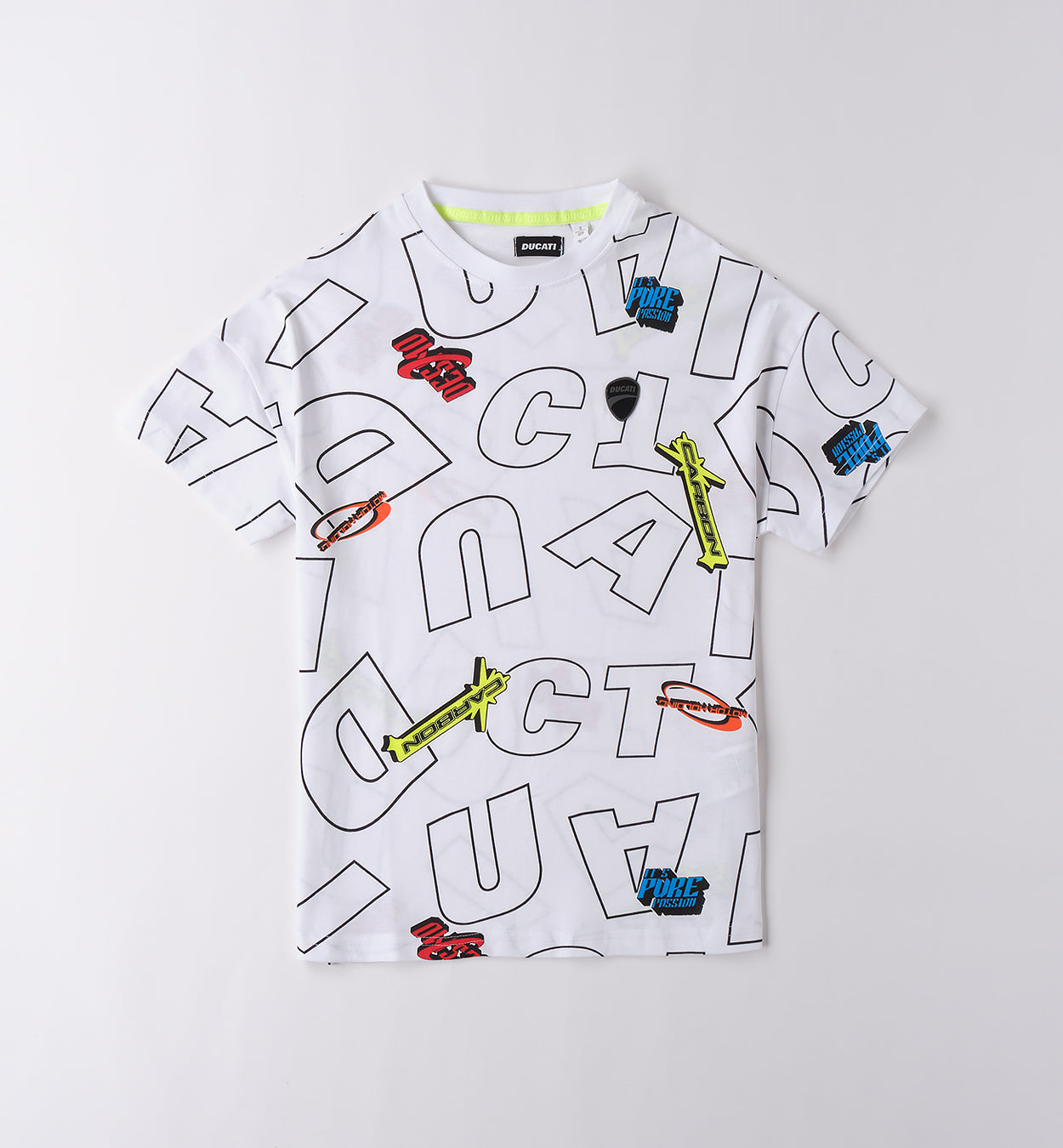 White- Multicolour Print Regular Fit T-Shirt