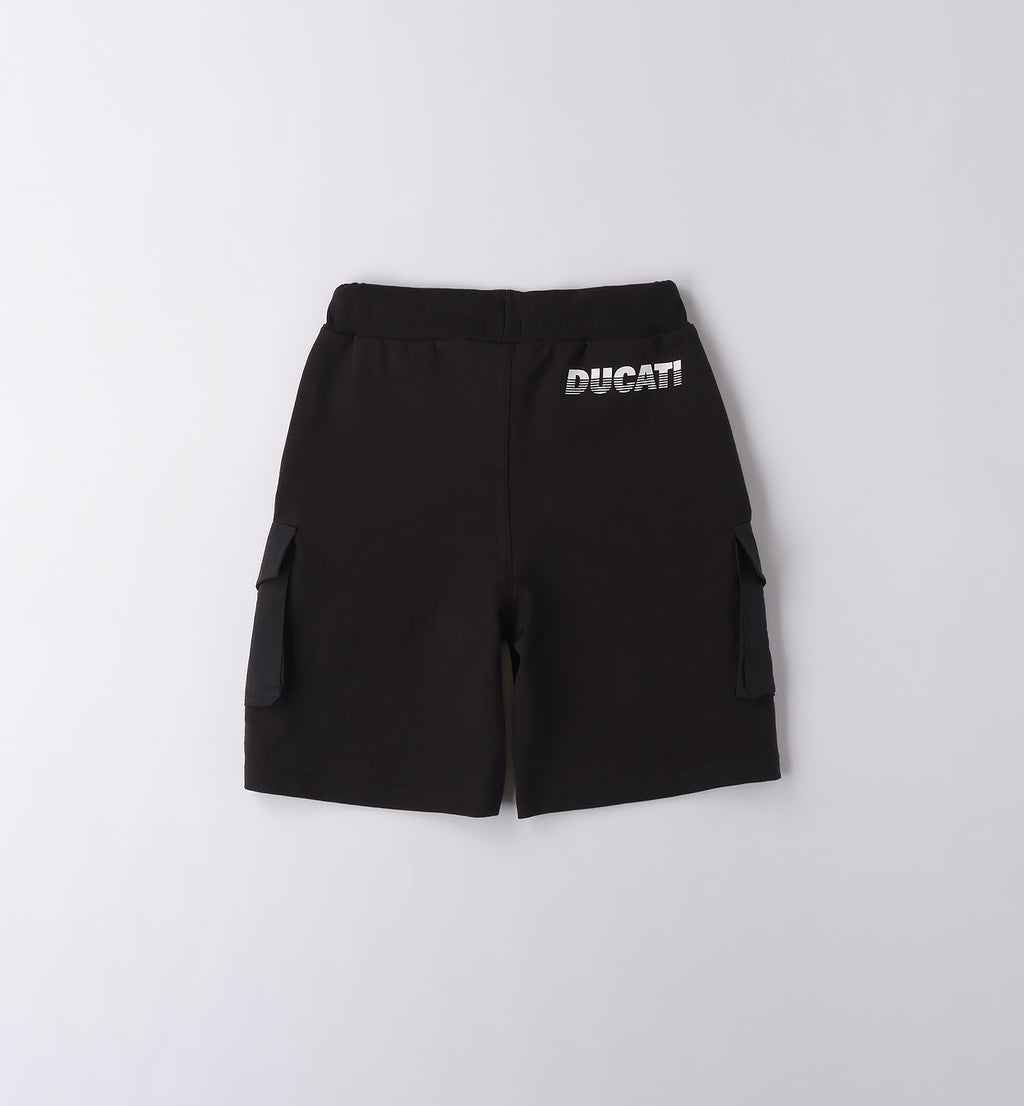 Black Regular Fit Short with Side Pockets