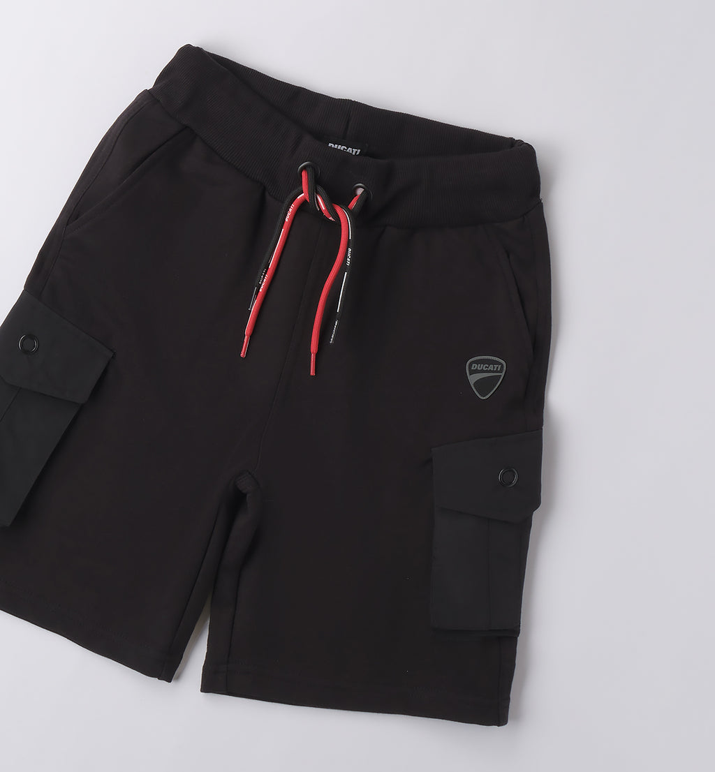Black Regular Fit Short with Side Pockets