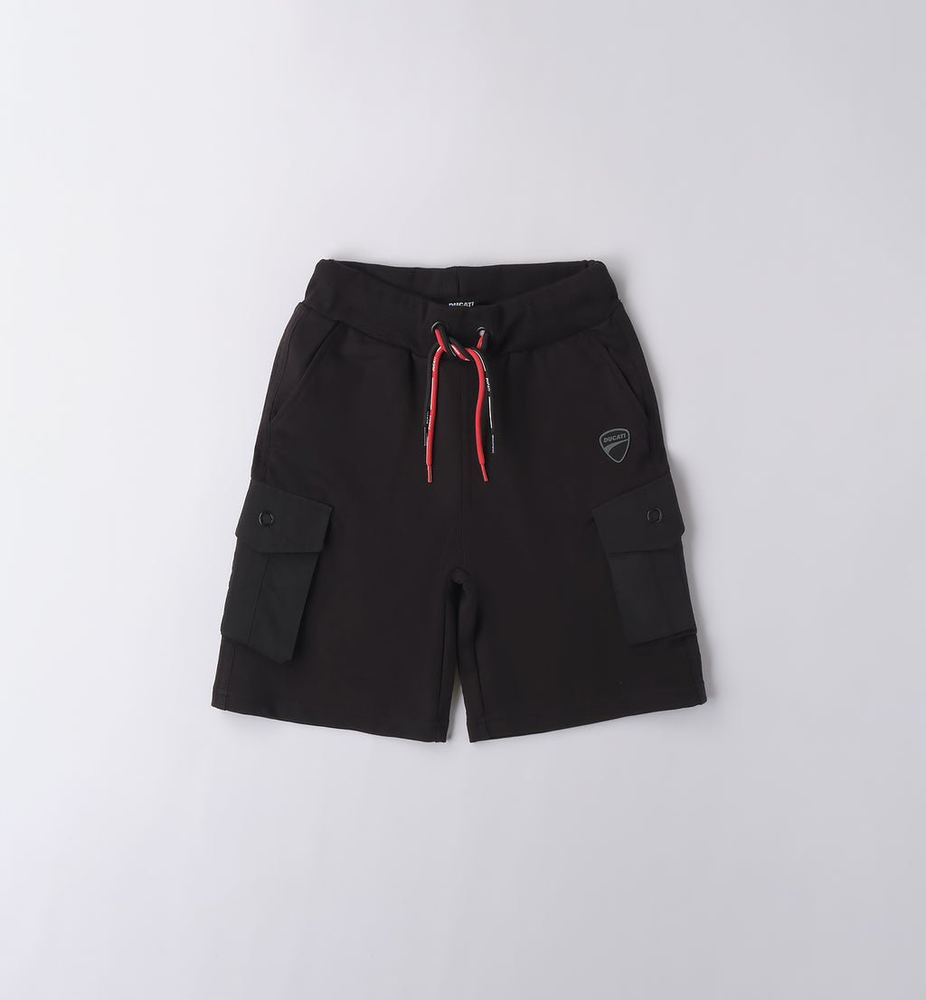 Black Regular Fit Short with Side Pockets